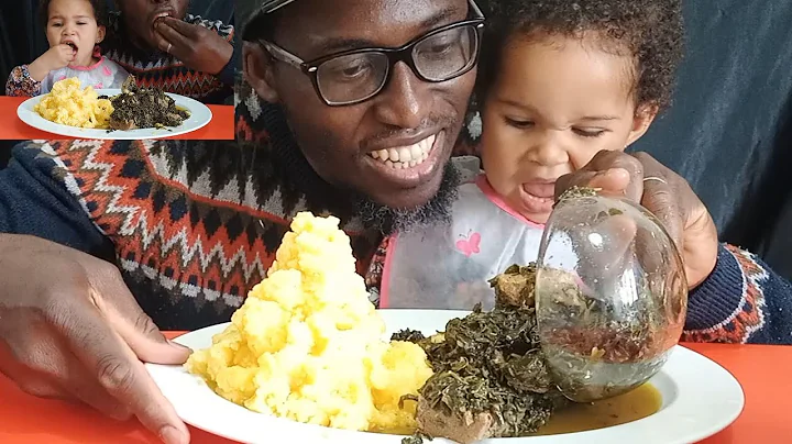 BRITISH TRY AFRICAN FOOD|FUFU AND AFANG SOUP WITH BEEF|NIGERIAN FOOD|FUFU MUKBANG |FUFU|ASMR MUKBANG