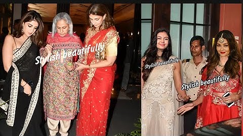 Aishwarya Rai, Aaradhya Bachchan, Jaya Shweta Bachchan came out after enjoying Diwali party toget...