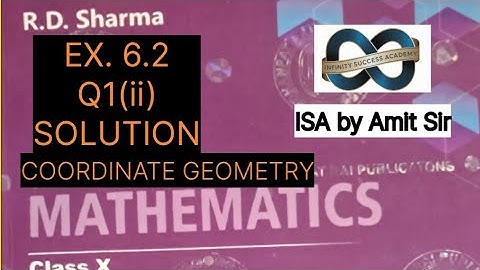 📍 RD Sharma Class 10 | Coordinate Geometry Ex 6.2 Q1 (ii) | Chapter 6 | Hindi Explanation