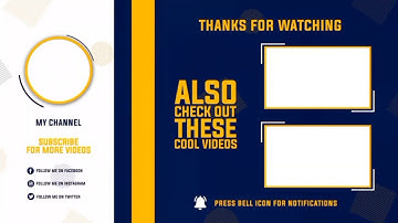 end screen for YouTube video//end screen outro template //best end screen //outro