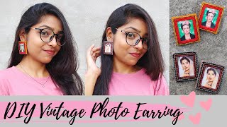 how to make photo earring | diy vintage photo earring | picture jewelry