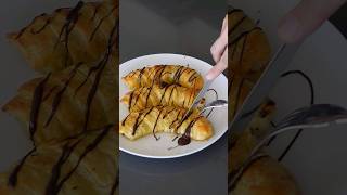 Banana and Chocolate Puff Pastry Dessert #easyrecipe #cookinginspo #5minutesrecipe
