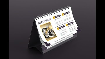 How To Design a 2022 Calendar in Photoshop | Desk Calendar Design 2022 + free mockup