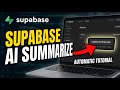 How to configure Supabase AI for automatic summarization pipelines - Easy Tutorial