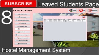8. Hostel Management System in java - Leaved Students Page (JFrame, Mysql Database, Netbeans IDE)