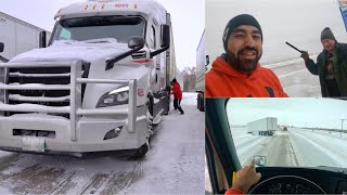 Old Man helping me while my truck Brakes freeze in cold  | Canada winter storm