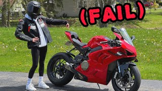 Taking my girl for a ride on my Ducati V4 (FAIL)