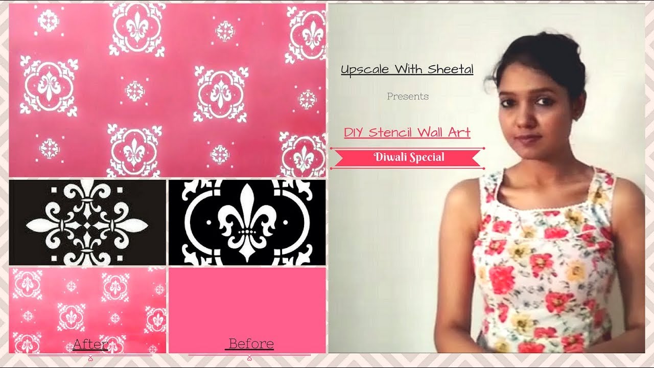 DIY Stencil a Feature Wall Tutorial How to stencil Damask Wall art