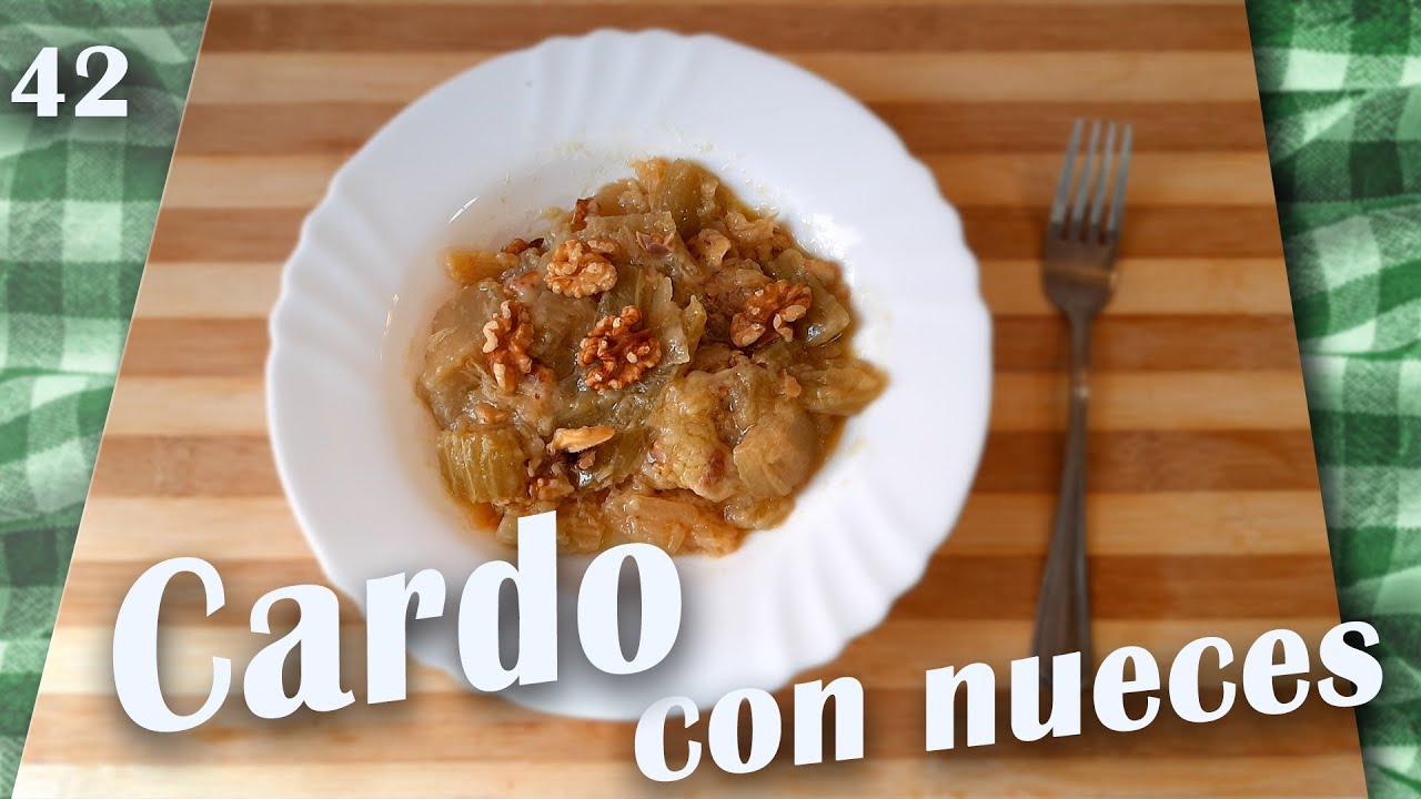 Cardo con nueces. Receta facilísima