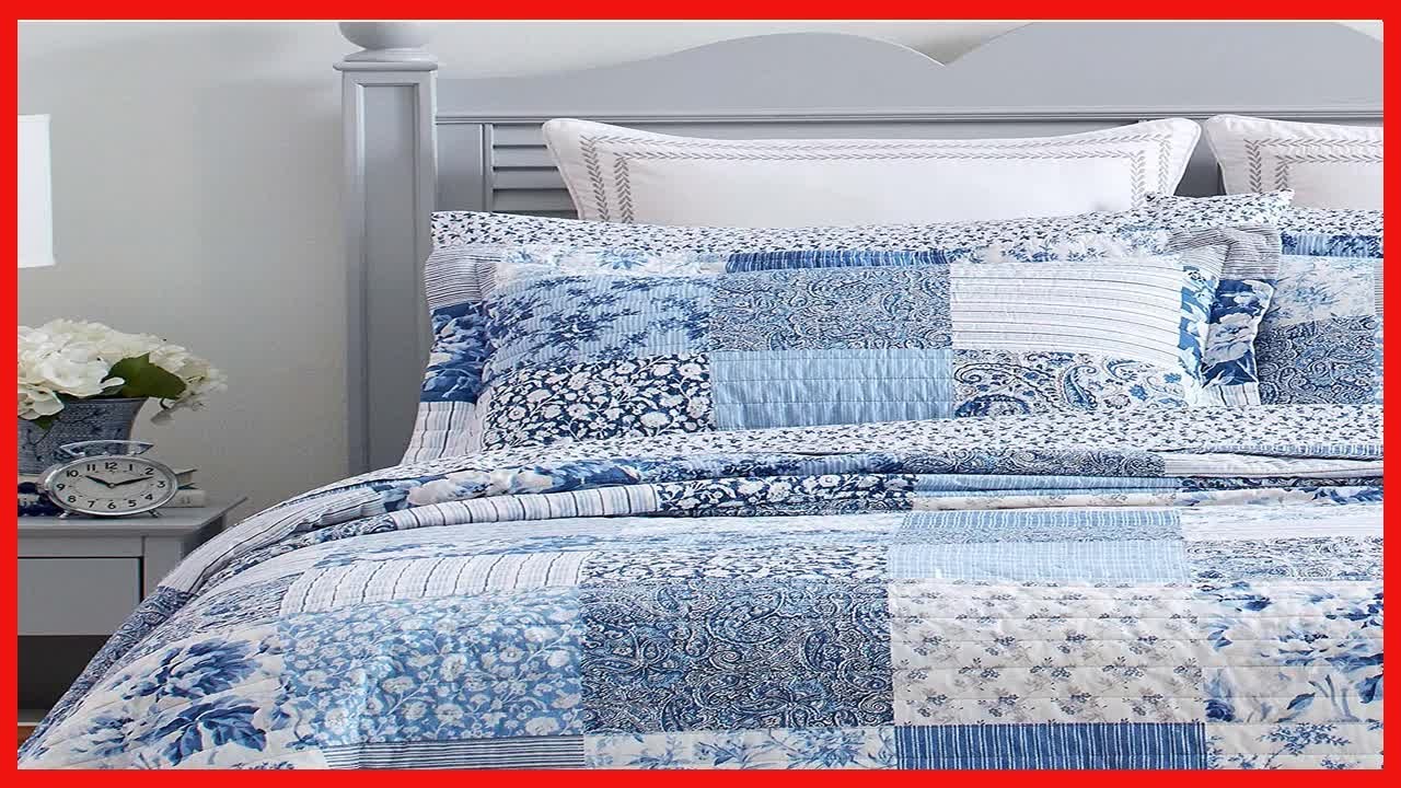 Laura Ashley Home - Queen Quilt Set, Reversible Cotton Bedding with Matching Shams