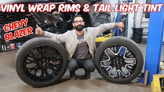 Vinyl Wrapping Wheels & Tail Light Tint with Clear Coat! by Ehab Halat 818 views 6 months ago 13 minutes, 48 seconds