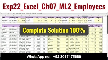 Exp22_Excel_Ch07_ML2_Employees |Excel Chapter 7 Mid-Level2 - Employee #excelch07 #ML2_Employees