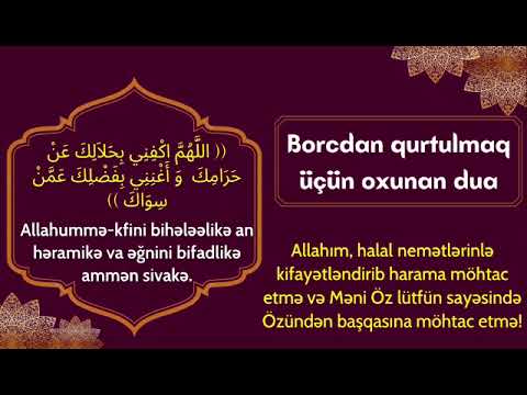 Borcdan qurtulmaq üçün oxunan dua