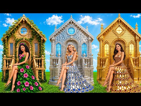 We Build Amazing Doll House Poor vs Silver vs Gold | Tiny Build Ideas by Multi DO Girls