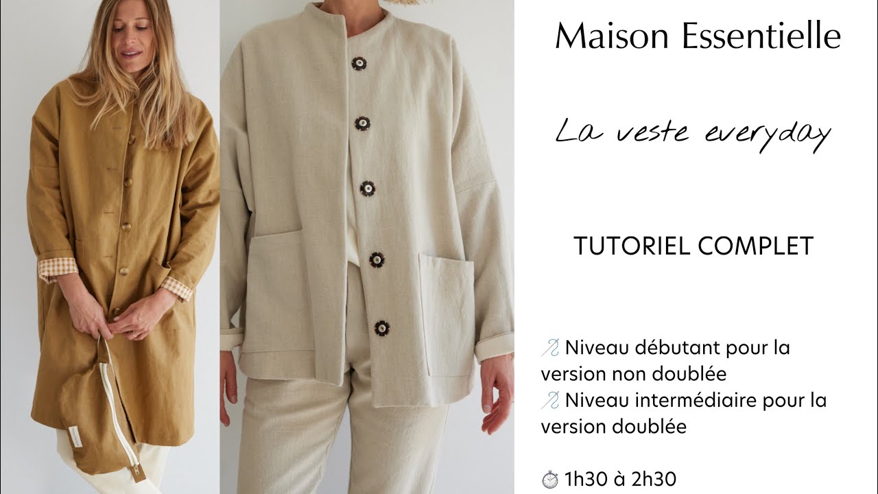 Coudre la veste Everyday doublée ou non doublée