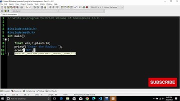 Write a Program to Calculate Volume of Hemisphere in C