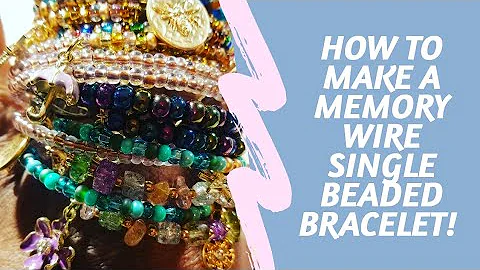 How to make a memory wire single beaded charm brac...