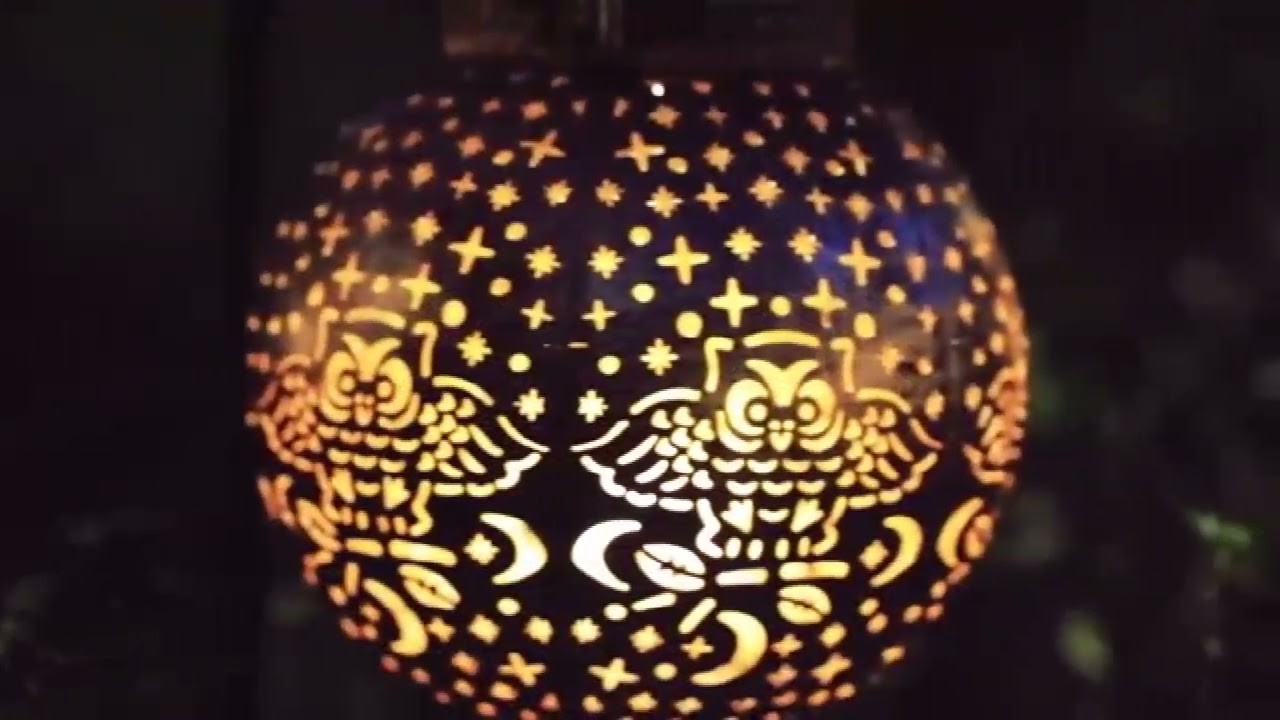 Cute Owl Solar Light Waterproof Outdoor Hanging Lanterns,Romantic Lights At Night