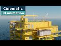 Cinematic offshore wind substation 3d animation visualization