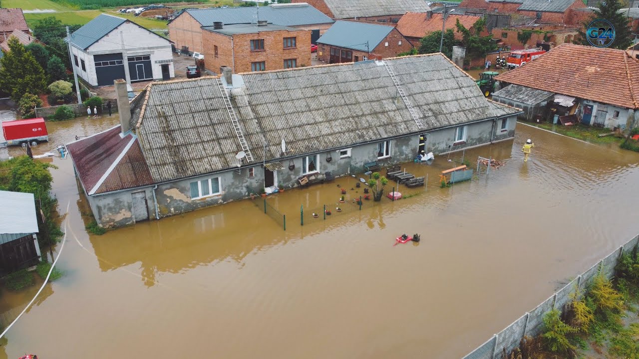 Zalane gospodarstwa i domy w Bączylesie. To efekt dwóch ogromnych ulew w gminie Poniec