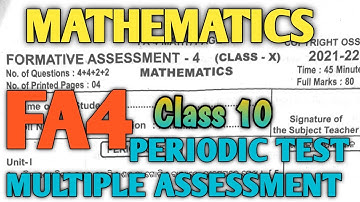 FA4 Mathematics Periodic Test Answer Key Class 10 || Mathematics Multiple Assessment Class 10