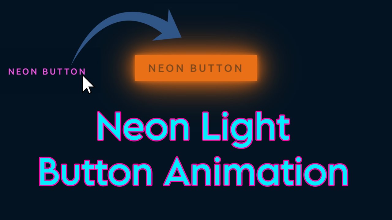 4 Neon Light Button Animation using HTML & CSS Only || No JavaScript ...