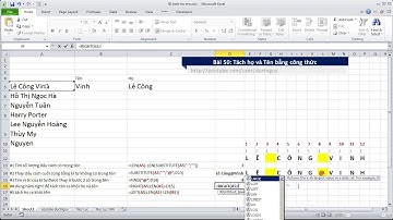 Học Excel cơ bản   50 Hướng dẫn tách tên, họ và tên đệm ra khỏi tên riêng trong Excel từng bước