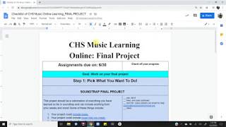 CHS Music Online: Final Project Instructions
