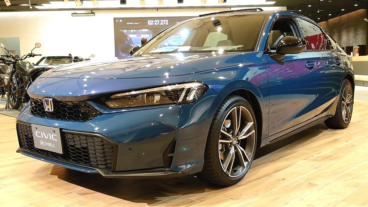 HONDA CIVIC e:HEV EX【ホンダ シビック マイナーチェンジ e:HEV EX 可動式パノラマサンルーフ】シーベットブルー ...