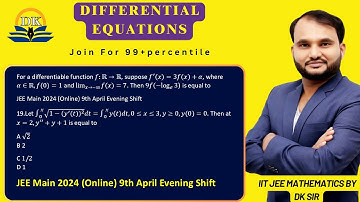Let the solution y=y(x) of the differential equation JEE Main 2024 (Online) 4th April Morning Shift