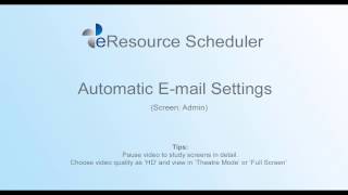 Automatic Email Setup - eRS Resource Management Tool