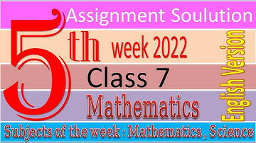 English Version Class 7 Mathematics 5th week 2022 assignment solution
