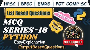 Python mcq | MCQ -18 | HPSC PGT Computer Science | O Level m3-r3 |  python for beginners