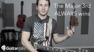 mixing major and minor? the major third always wins :)