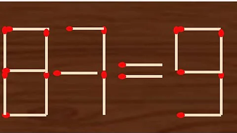 Move only 1 stick to make the equation correct | Matchstick puzzle 8-7=9