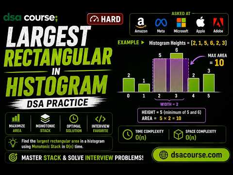 Largest Rectangle in Histogram | Monotonic Stack | O(n) Solution | DSA Practice
