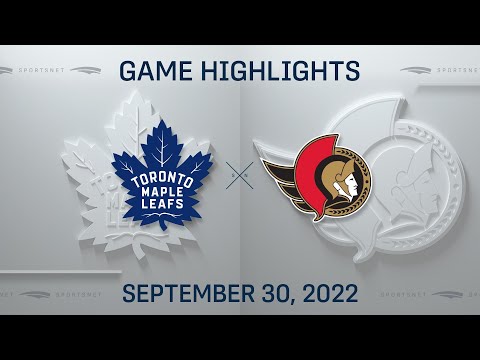 NHL Preseason Highlights | Maple Leafs vs. Senators - September 30, 2022