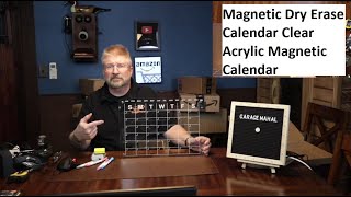 Magnetic Dry Erase Calendar Clear Acrylic for Fridge for Monthly Plan Color Markers 17 x12