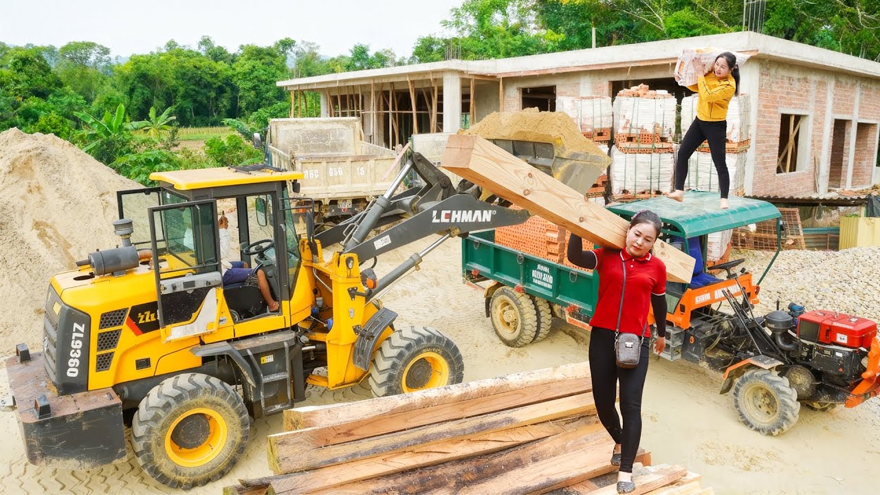Use Trucks To Transport Wood, Bricks And Cement To Phan Vang's Farm - Daily Farm