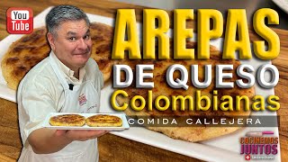 Como hacer AREPAS CALLEJERAS DE QUESO COLOMBIANAS ✅