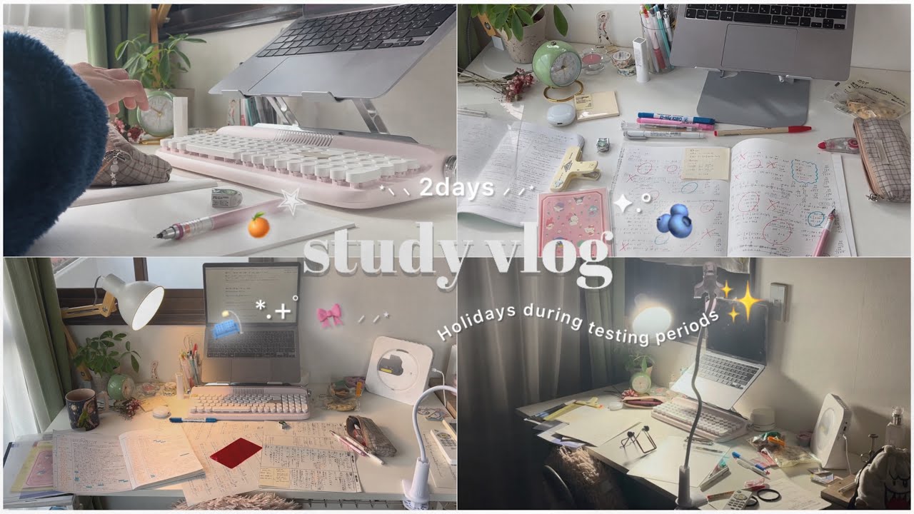 # study vlog｜テスト期間の休日🕯🎀🍃｜とにかく午前で頑張った2日間 *.+ﾟ