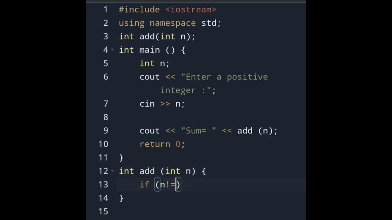 C++ program to Find Sum of Natural Numbers using Recursion ⚡ #education ...