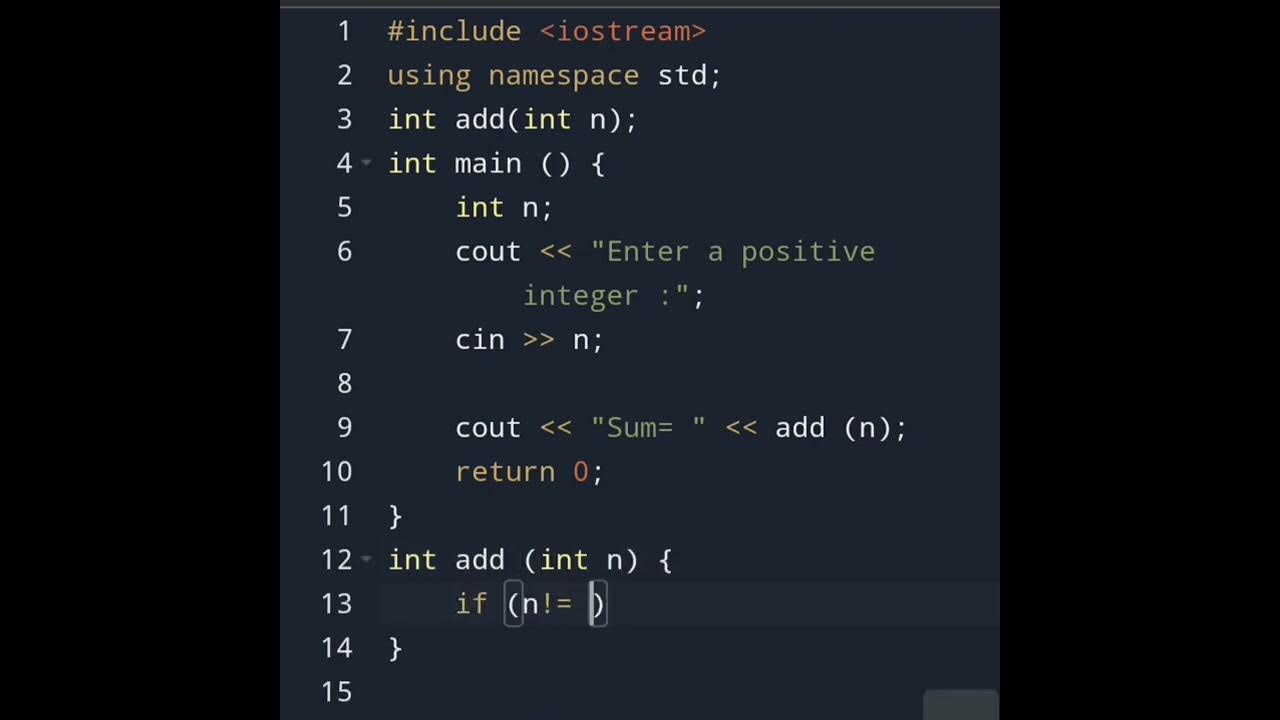 C++ program to Find Sum of Natural Numbers using Recursion ⚡ #education ...