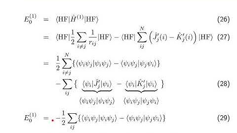 VK 20 WF 3: Møller-Plesset perturbation theory
