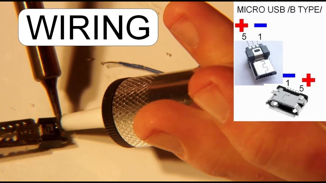 WIRING MICRO USB MALE CONNECTOR - YouTube usb to rca connector wiring diagram 