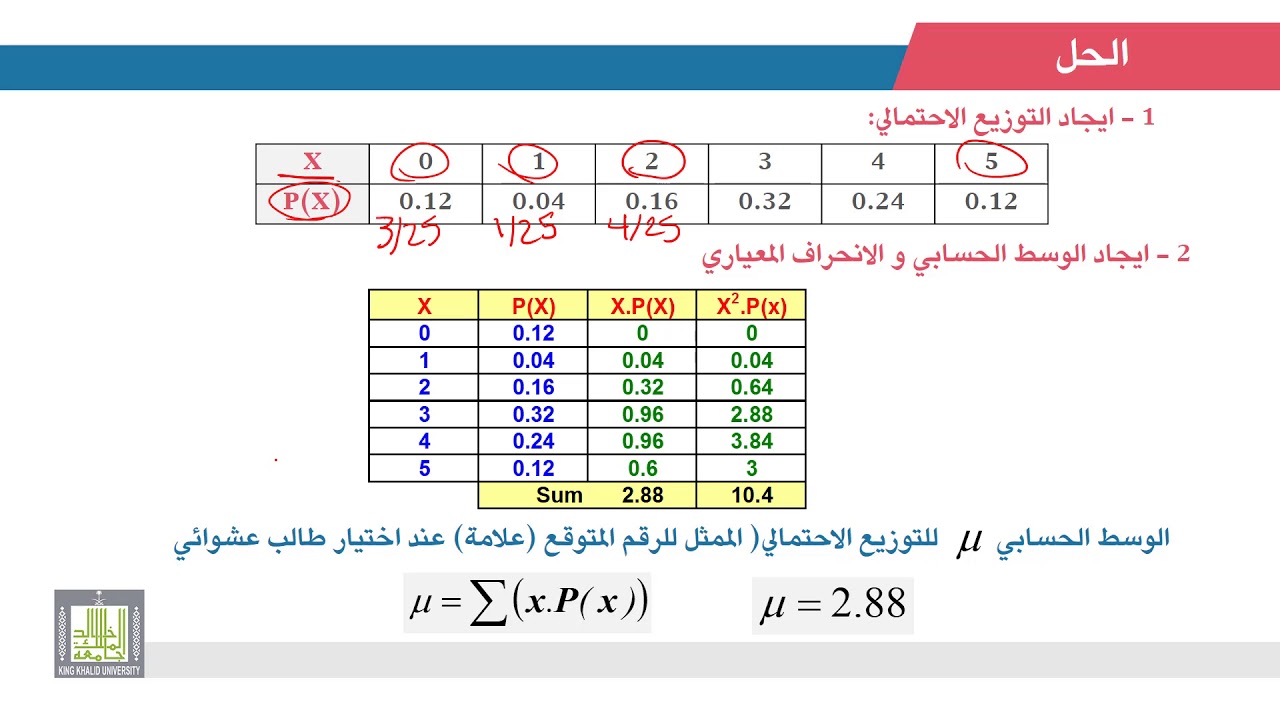 الإحصاء التطبيقي | 2 - 2 | التوزيعات الاحتمالية المنفصلة - 1
