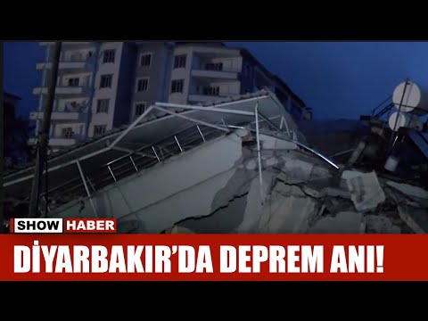 Diyarbakır'da deprem anı kamerada: Bina böyle yıkıldı