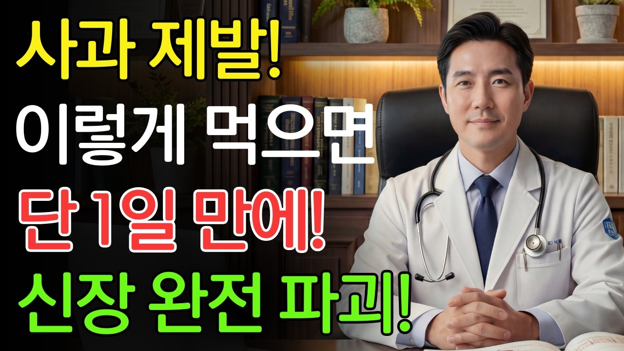 사과와 함께 먹으면 단 1일 만에 콩팥을 파괴하는 '이것' 3가지! |신장에좋은음식 |신장건강 |노년의 건강 |노인건강습관