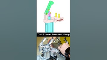 Tool Fixture - Pneumatic Clamp #mechanism #machinist #mechanic #engineering #shorts #3danimation