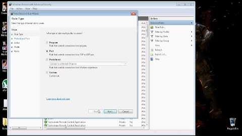 How to allow a port through your firewall exceptions windows 7